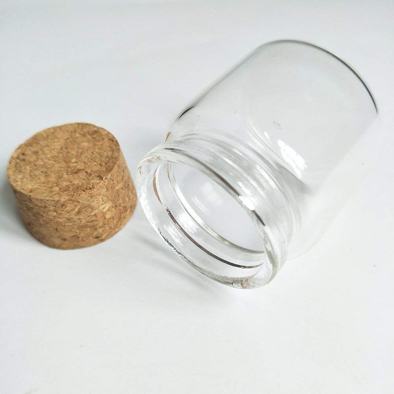 Luo House 3pcs 50ml Small Glass Bottles Vials Jars Glass with Cork Stopper Storage Bottle 50ml 47x50mm(1.85x1.96inch) - Image 3